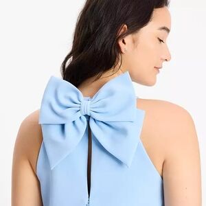 Elegant Blue Bow Back Dress